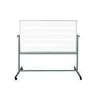 Luxor Mobile Music Staff Whiteboard, Dual-Sided Music Notation, 72" x 48", White Surface, Silver Aluminum Frame (LXOMB7248MM)
