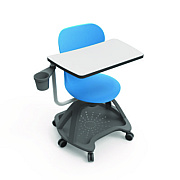 Luxor Classroom Series All-In-One Student Desk and Chair, Supports Up to 330 lb, 19" Seat Height, Blue Seat/Back, Gray Base (LXOSTDENTMTACHR)