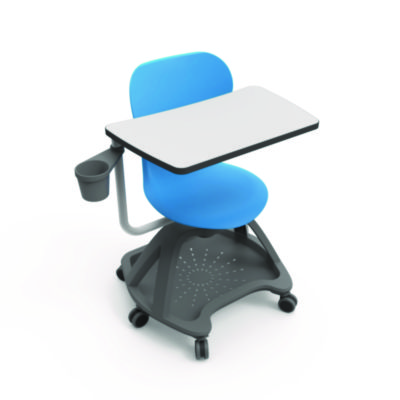 Luxor Classroom Series All-In-One Student Desk and Chair, Supports Up to 330 lb, 19" Seat Height, Blue Seat/Back, Gray Base (LXOSTDENTMTACHR)