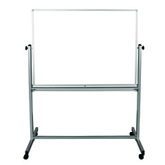 Luxor Mobile Magnetic Whiteboard, 48" x 36", White Surface, Silver Aluminum Frame (LXOMB4836WW)