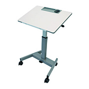 Luxor Pneumatic Adjustable Height Flip Top Student Desk, 27.5 x 19.5 x 26.25 to 42, White/Gray (LXOSTUDENTPTILT)
