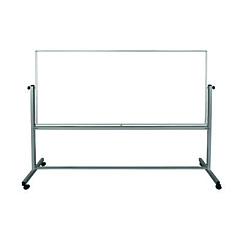Luxor Mobile Magnetic Whiteboard, 96" x 40", White Surface, Silver Aluminum Frame (LXOMB9640WW)
