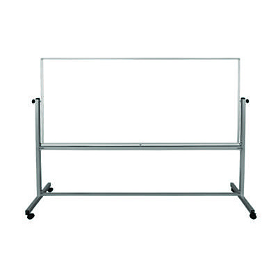 Luxor Mobile Magnetic Whiteboard, 96" x 40", White Surface, Silver Aluminum Frame (LXOMB9640WW)