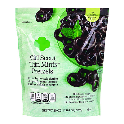 Girl Scouts Thin Mints Pretzels, Mint Chocolate, 20 oz Bag (GRR22002340)
