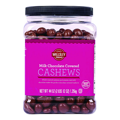 Wellsley Farms Milk Chocolate Covered Cashews, 44 oz Jar (GRR22002346)