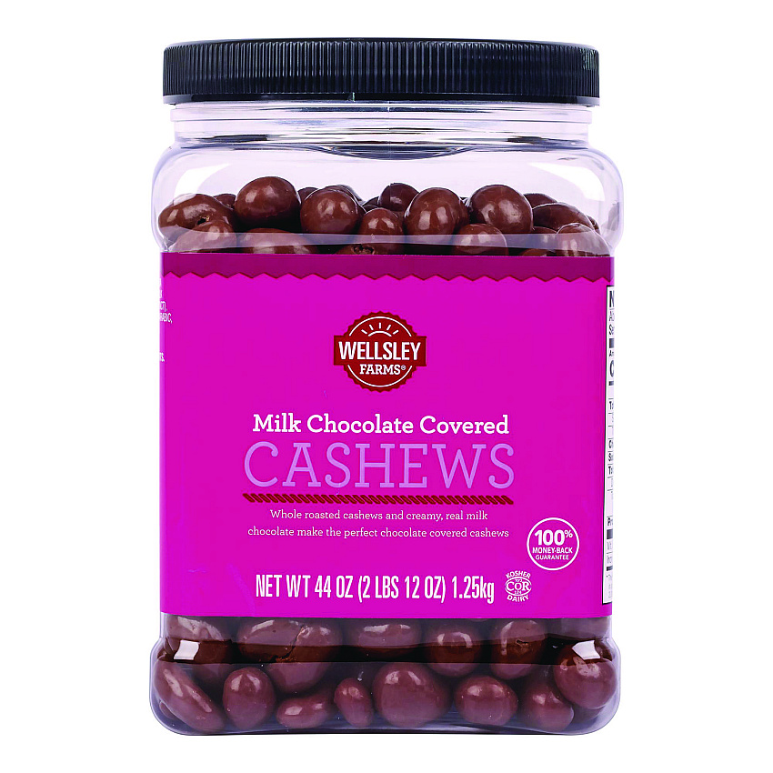 Wellsley Farms Milk Chocolate Covered Cashews, 44 oz Jar (GRR22002346)