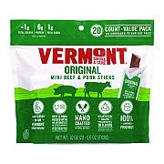 Vermont Smoke and Cure Original Flavor Mini Snack Sticks, Beef, 0.5 oz Individually Wrapped, 20/Carton (GRR22002353)
