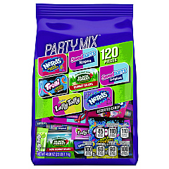 Nerds Party Mix Stand Up Bag, Assorted Fruity, 40.98 oz Bag, 120 Pieces (GRR22002359)