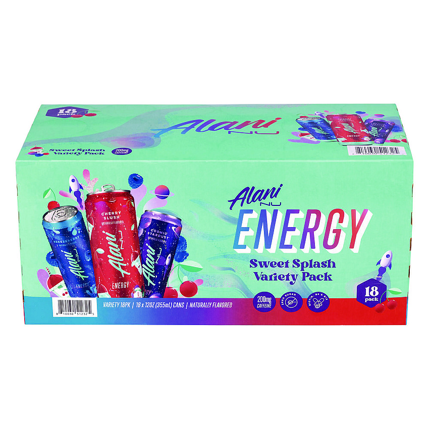 Alani Nu Energy Sweet Splash Variety Pack, Assorted Flavors, 12 oz Can, 18/Carton (GRR22002374)