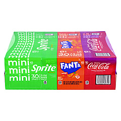 Coca-Cola Mini Cans Variety Pack, Assorted Flavors, 7.5 oz Can, 30/Carton (GRR22002379)