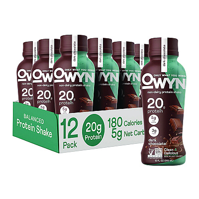 Owyn 20 g Protein Drink, Chocolate, 12 oz Bottle, 12/Carton (GRR38200001)