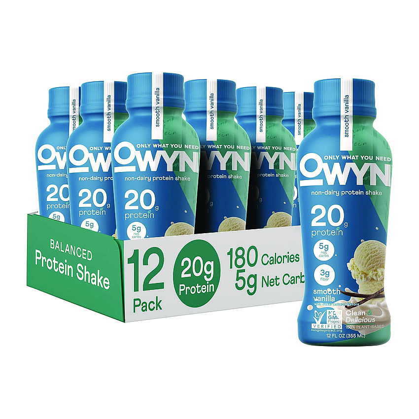 Owyn 20 g Protein Drink, Vanilla, 12 oz Bottle, 12/Carton (GRR38200002)