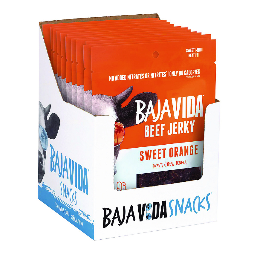 Baja Jerky Beef Jerky Sweet Orange Snack Pack, Sweet Orange, 1 oz Packet, 12/Carton (GRR22002306)