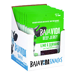 Baja Jerky Beef Jerky Lime and Serrano Pepper Snack Pack, Lime and Serrano Pepper, 1 oz Packet, 12/Carton (GRR22002307)