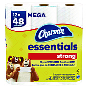 Charmin Essentials Strong Bathroom Tissue, Septic Safe, 1-Ply, White, 429/Roll, 12 Rolls/Pack (PGC03156)