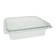 Pactiv Evergreen EarthChoice Tamper Evident Recycled Hinged Lid Deli Container, 48 oz, 8.3 x 7.87 x 2.38, Clear, Plastic, 150/Carton (PCTTEHL8X848)