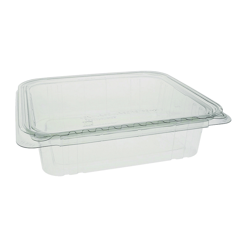 Pactiv Evergreen EarthChoice Tamper Evident Recycled Hinged Lid Deli Container, 48 oz, 8.3 x 7.87 x 2.38, Clear, Plastic, 150/Carton (PCTTEHL8X848)