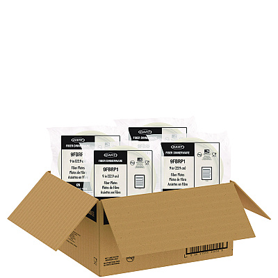 Dart Compostable Fiber Dinnerware, ProPlanet Seal, Plate, 9" dia, Natural, 500/Carton (DCC9FBRP1)