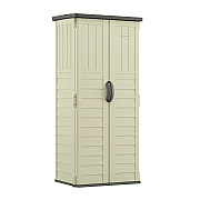 Suncast Commercial Vertical Storage Shed, 22 cu ft, 2 ft 8.25" x 2 ft 1.5" x 6 ft, Vanilla/Stoney (SUABMS1250)
