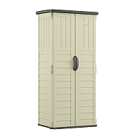 Suncast Commercial Vertical Storage Shed, 22 cu ft, 2 ft 8.25" x 2 ft 1.5" x 6 ft, Vanilla/Stoney (SUABMS1250)