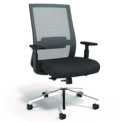 Alera Ashdale Ergonomic Fabric Swivel Task Chair, Supports Up to 275 lb, 18.15 to 21.89 Seat Height, Black Seat/Back, Black Base (ALEAD41BME17)