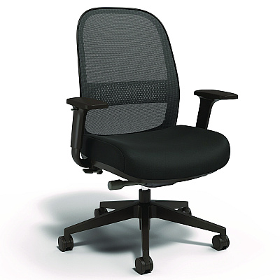 Alera Kempton Ergonomic Fabric Mesh Swivel Task Chair, Supports Up to 275 lb, 18.31 to 22.17 Seat Height, Black Seat/Back/Base (ALEKP42BME17)