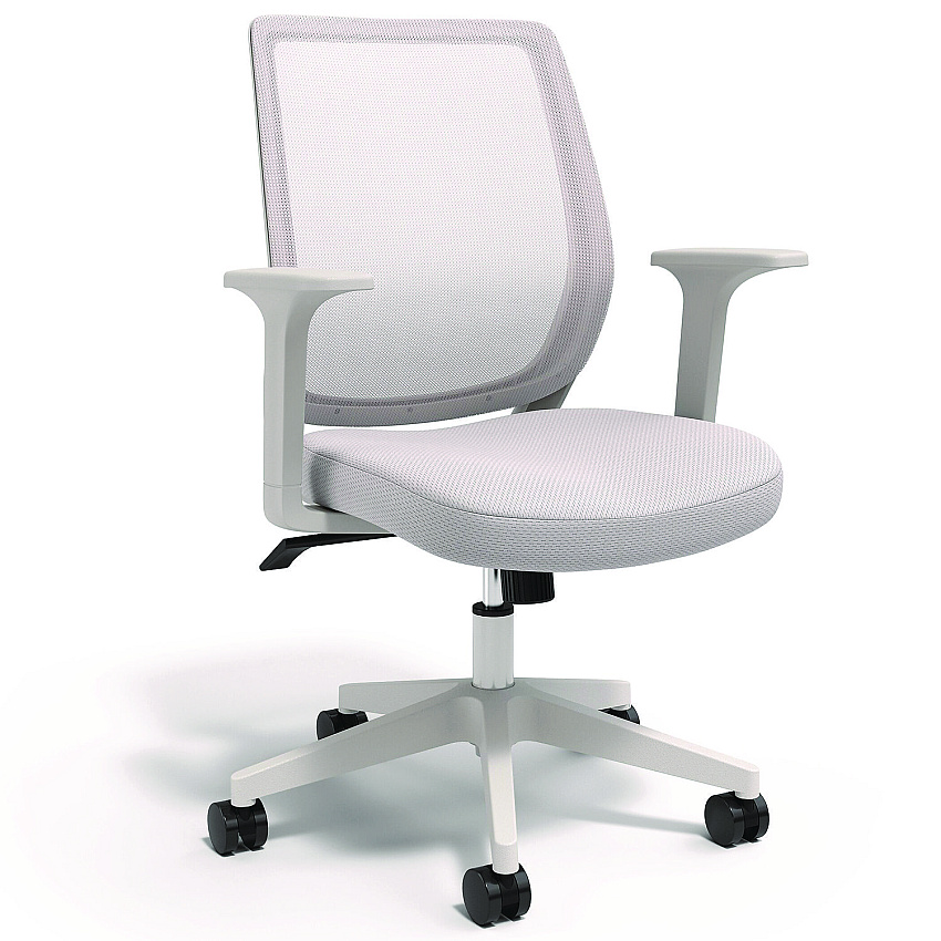 Alera Wessex Ergonomic Fabric Mesh Swivel Task Chair, Supports Up to 275 lb, 17.09 to 20.83 Seat Height, Gray Seat/Back, White Base (ALEWX42BME47)
