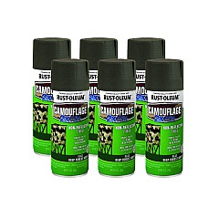 Rust-Oleum Camouflage Spray Paint, Flat Deep Forest Green, 12 oz Aerosol Can, 6/Carton (RST279175CT)