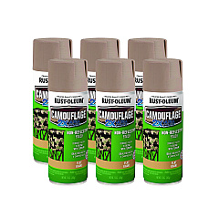 Rust-Oleum Camouflage Spray Paint, Flat Khaki, 12 oz Aerosol Can, 6/Carton (RST279177CT)