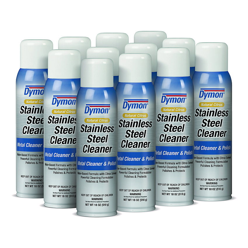 Dymon Natural Citrus Stainless Steel Cleaner, Citrus, 18 oz Aerosol Spray, 12/Carton (ITW34520)