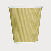 Karat Ripple Hot Cups, 10 oz, Kraft/White, 500/Carton (KRTCKRC510)