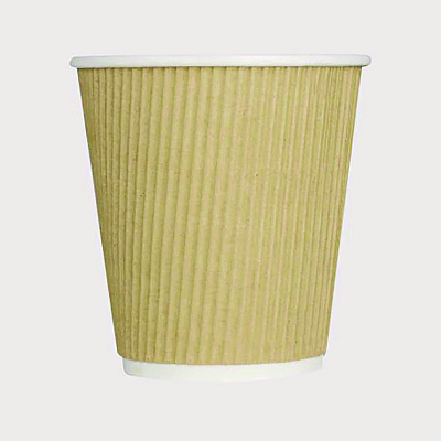 Karat Ripple Hot Cups, 10 oz, Kraft/White, 500/Carton (KRTCKRC510)