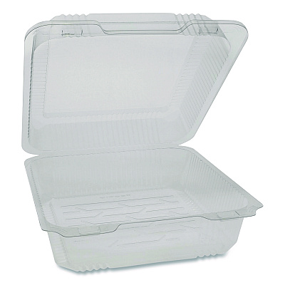 Pactiv Evergreen SmartLock PET Hinged Lid Bakery Container, 8.75 x 8.25 x 3.63, Clear, 200/Carton (PCT0CAH09700000)