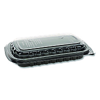 Pactiv Evergreen MealMaster Rib Container, 10 x 7.1 x 2.1, Black/Clear, 90/Carton (PCT0CNC10700DZY)