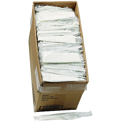 Pactiv Evergreen Fieldware Cutlery, Individually Wrapped, Fork, Knife, Teaspoon, Napkin, White, 250/Carton (PCTFKFSKWNCH)