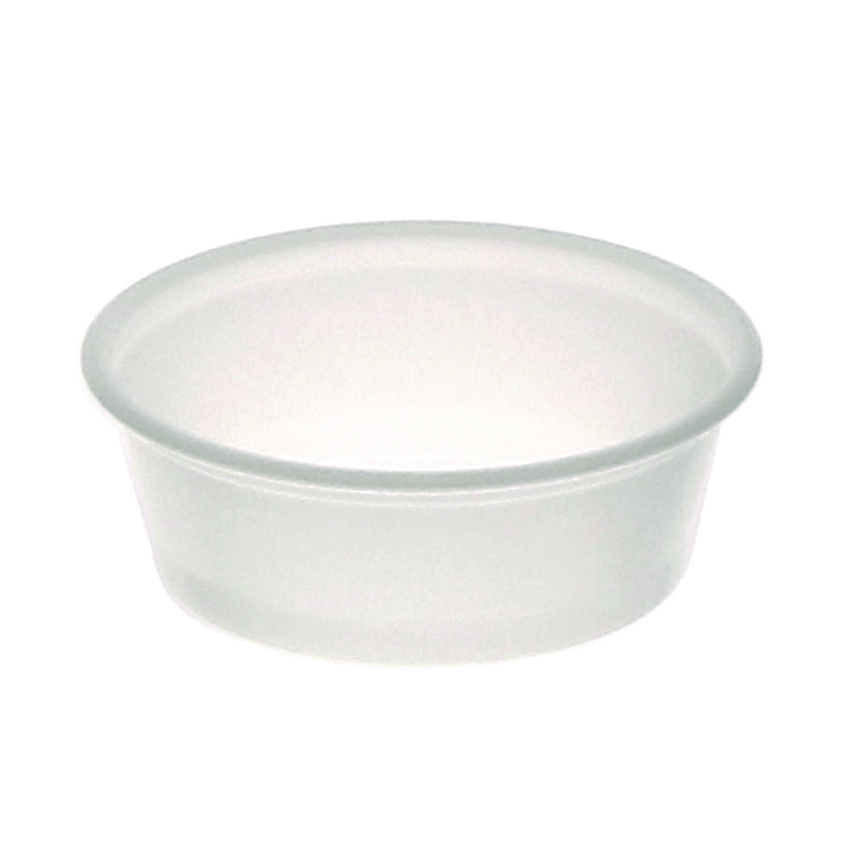 Pactiv Evergreen Plastic Portion Cup, 1.5 oz, Translucent, 125/Sleeve, 20 Sleeves/Carton (PCTSPP150)