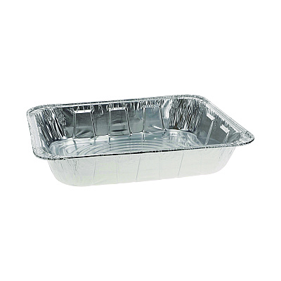 Pactiv Evergreen Aluminum Steam Table Pan, Half-Size Deep, 2.6" Deep, 11.8 x 9.4, 100/Carton (PCTY6132H)