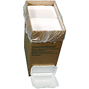 Pactiv Evergreen Conventional Foam Hinged Lid Container, Shallow, 9 x 6.5 x 1.6, White, 150/Carton (PCTYTH102060000)