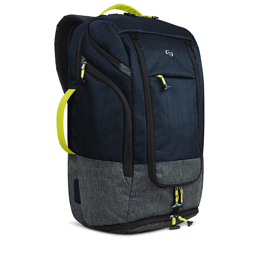 Solo Everyday Max Recycled Backpack, Fits Device Up to 17.3", 13 x 8 x 21, Navy Blue/Gray (ACV7324)