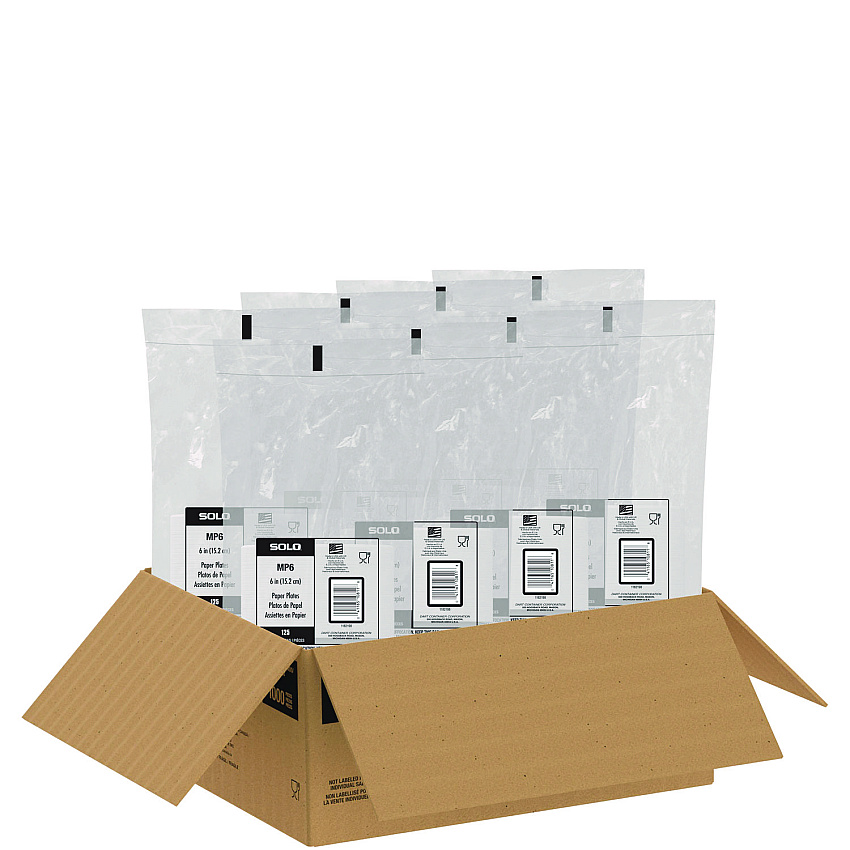 Solo Compostable Paper Dinnerware, ProPlanet Seal, Plate, 6" dia, White, 1,000/Carton (SCCMP6PLANET)