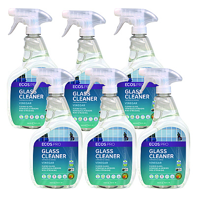 ECOS PRO Glass Cleaner, Vinegar Scent, 32 oz Spray Bottle, 6/Carton (EOPPL93006CT)