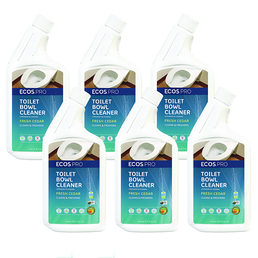 ECOS PRO Toilet Bowl Cleaner, Fresh Cedar Scent, 24 oz Squeeze Bottle, 6/Carton (EOPPL97036CT)