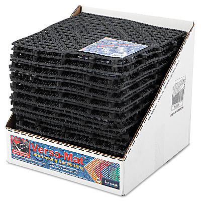 San Jamar Versa-Mat Bar-Shelf Liner, Plastic, 12w x 12d x 0.25h, Black, 24/Carton (SJMVM5280BK)