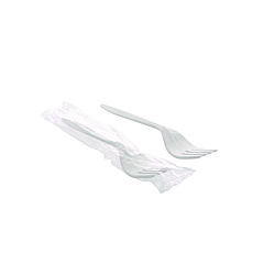 Pactiv Evergreen Fieldware Cutlery, Individually Wrapped, Fork, White, 1,000/Carton (PCTFKFWCH)