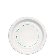 Solo Compostable Paper Dinnerware, ProPlanet Seal, Plate, 8.5" dia, White, 125/Pack (SCCMP9PLANETPK)