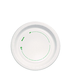 Solo Compostable Paper Dinnerware, ProPlanet Seal, Plate, 8.5" dia, White, 125/Pack (SCCMP9PLANETPK)