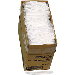 Pactiv Evergreen Fieldware Cutlery Kit, 5.5" Spork, 10 x 8 Napkin, Standard Straw, Mediumweight, White, 1,000/Carton (PCTFKQWSCHLCH)