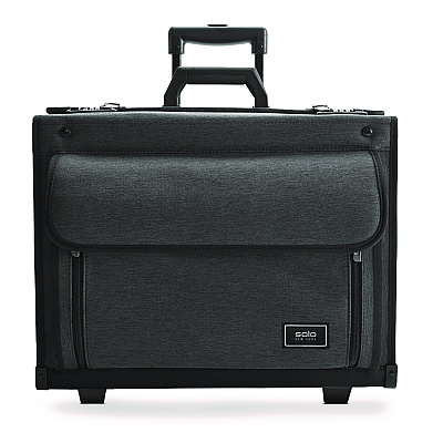 Solo Classic Recycled Rolling Catalog Case, Fits Device Up to 17.3", 9.31 x 9.31 x 16.14, Gray/Black (B78410)