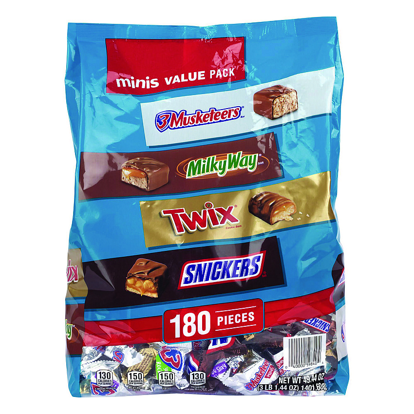 MARS Minis Variety Pack, Chocolate, 49.44 oz Bag, 180 Pieces (GRR22002451)