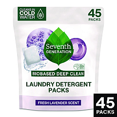 Seventh Generation Natural Laundry Detergent Packs, Powder, Lavender Scent, 45 Packets/Pack, 8/Carton (SEV62692700)